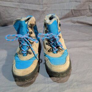 Vintage Danner Cross Hiker Tan and Blue Hiking Boot